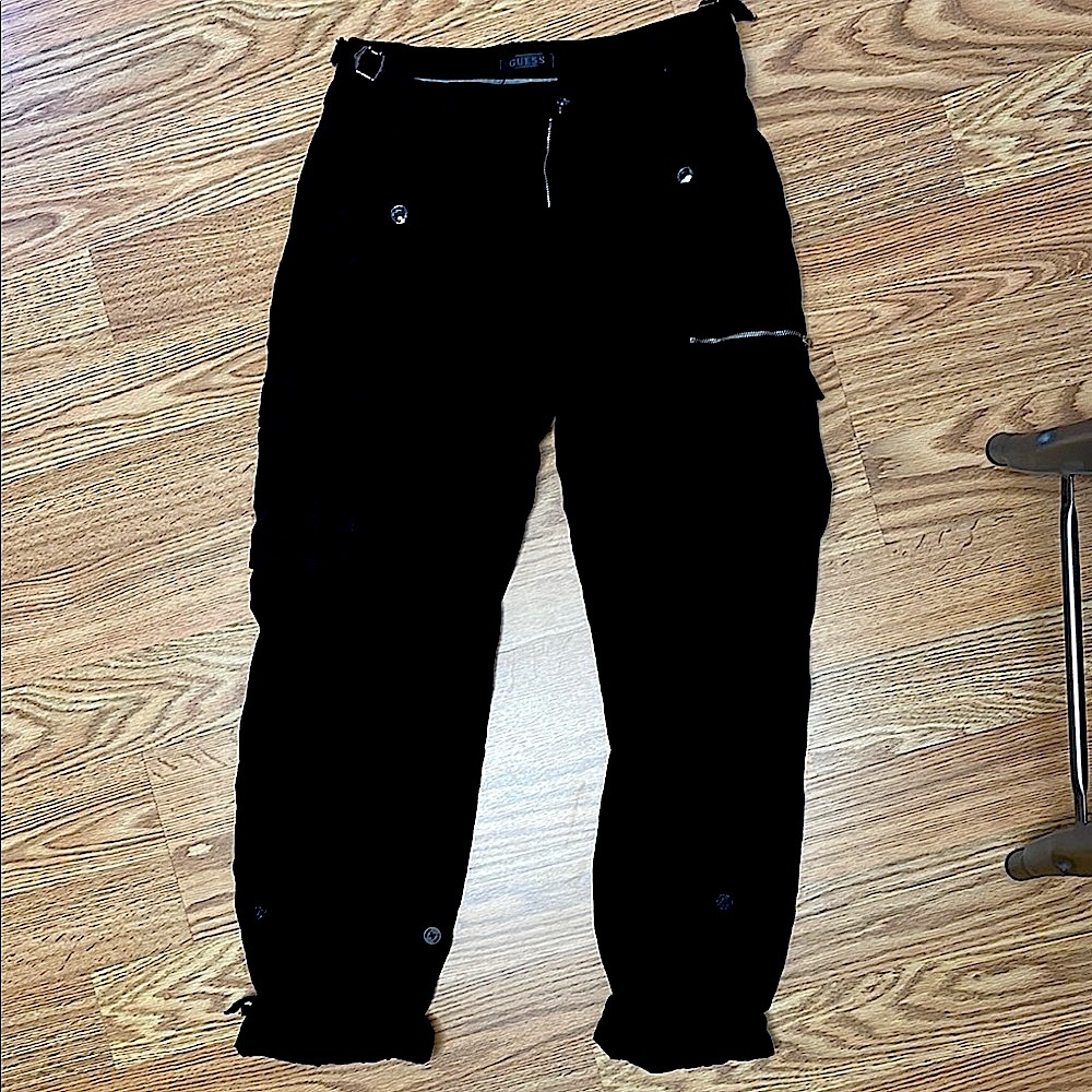 Guess Women’s Nessi Black Cargo Pants with Relaxed Fit